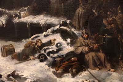 El ejército de Napoleón retirándose de Rusia (detalle), 1836 de Nicolas Toussaint Charlet
